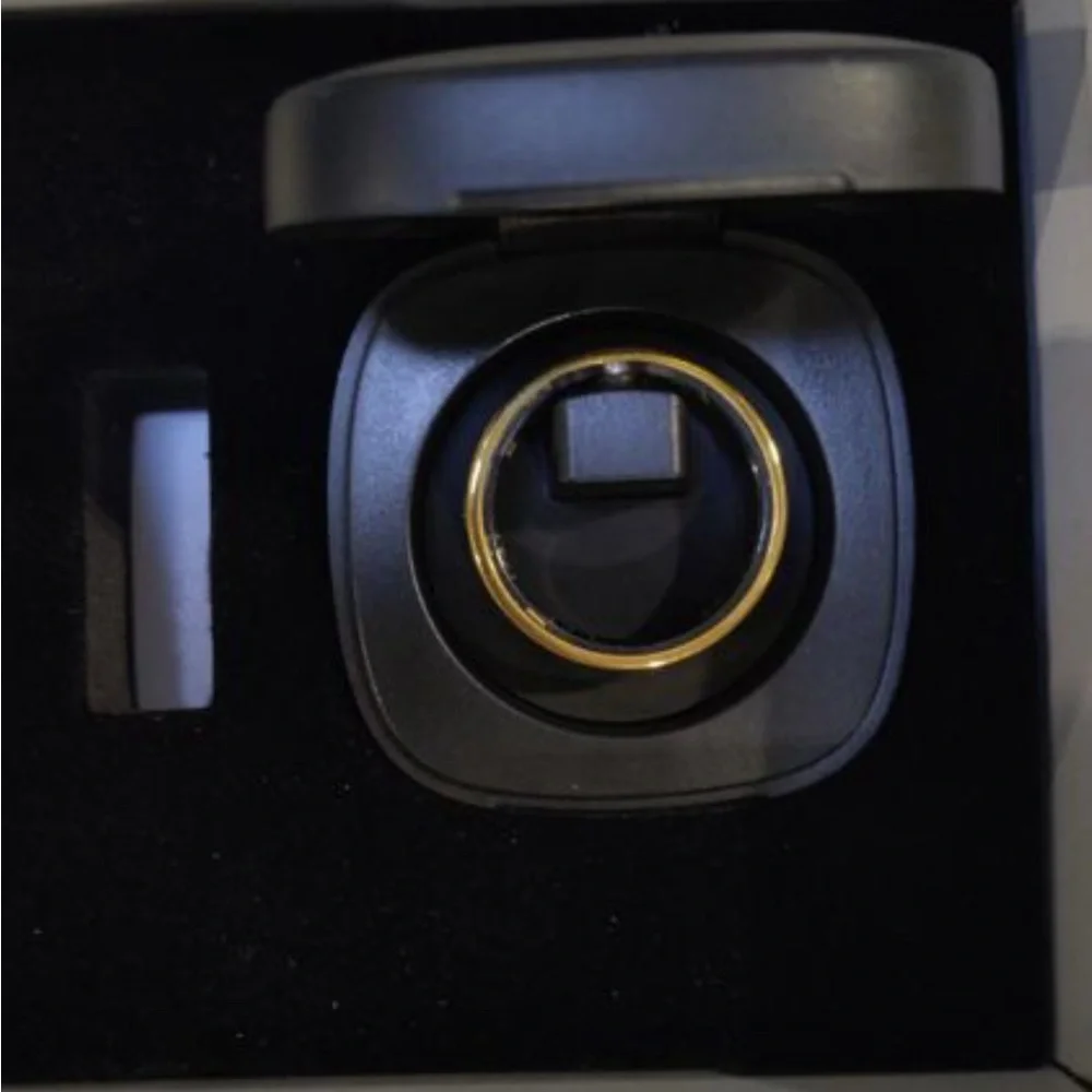 Gold Smart Ring with Charging Case